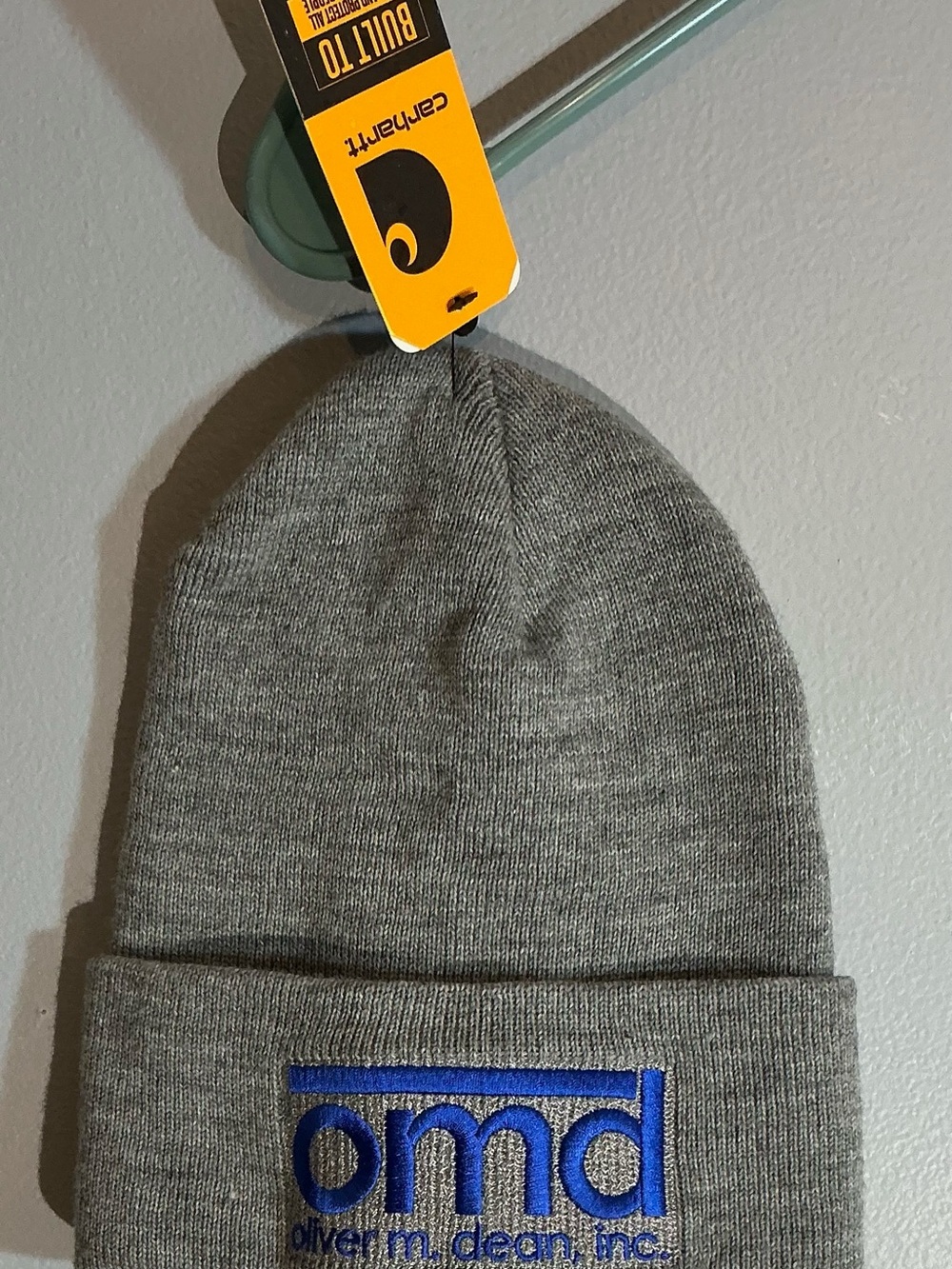 Carhartt Gray Knit Beanie with Blue OMD Logo